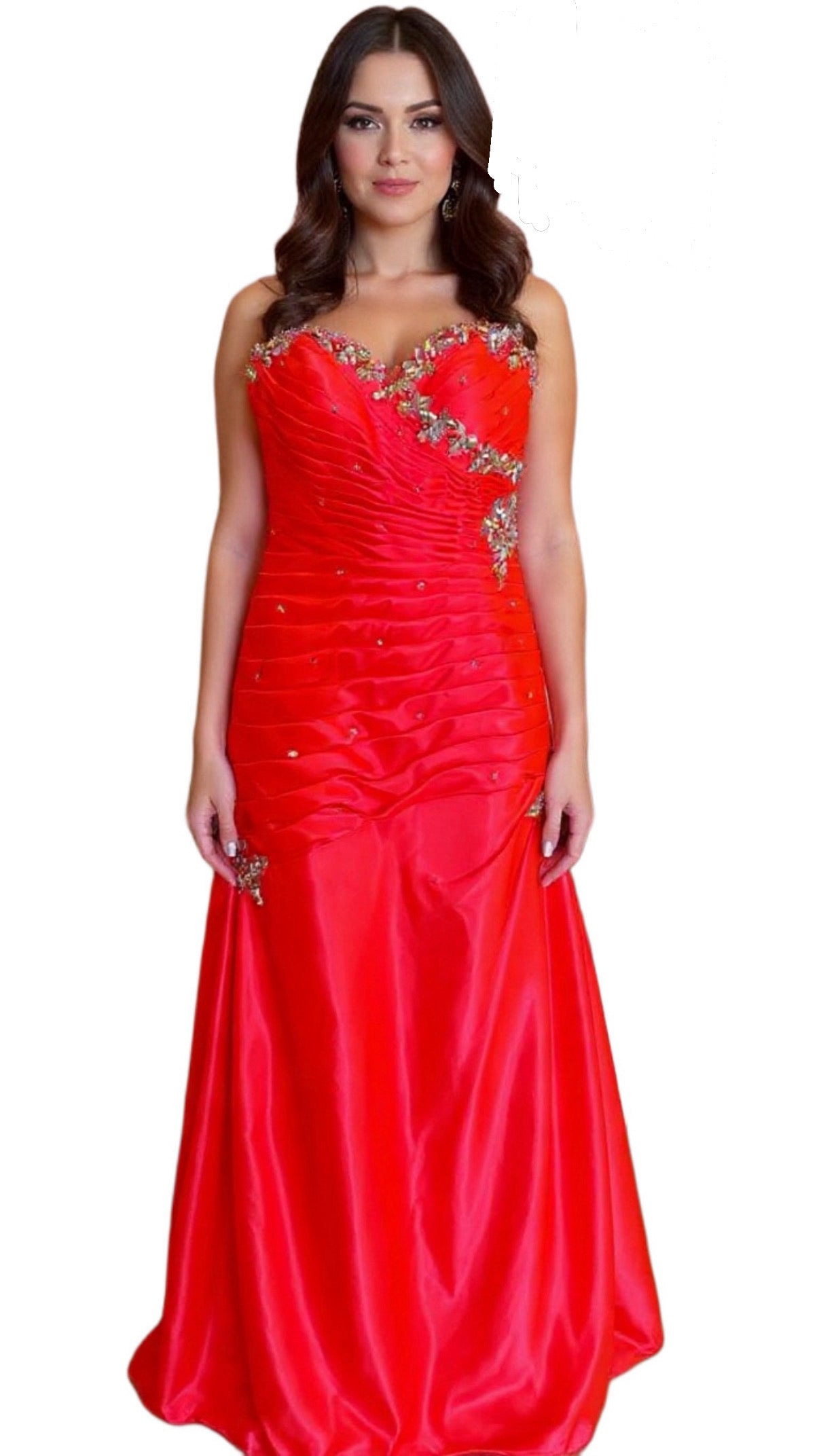Elegant red satin gown