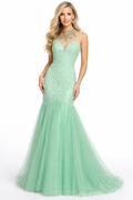 Elegant mint green mermaid gown