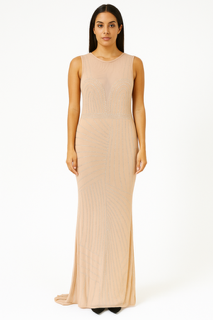 Nude embellished gown