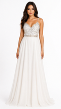 Elegant white chiffon gown