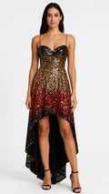 Sparkly ombre sequin high-low dress