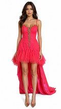 Hot pink high-low dress