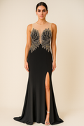 Elegant black floor-length gown